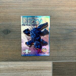 TY Beanie Babies (1997) BBOC Card-Series 2 Retired (BLUE)-LIZZY the Blue Lizard